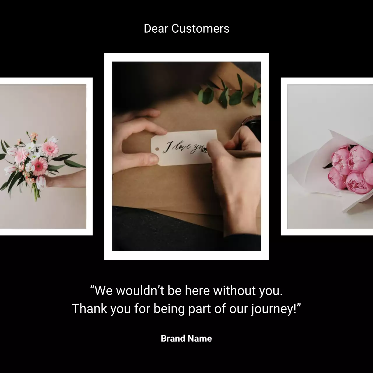 Black Simple Thank You Card