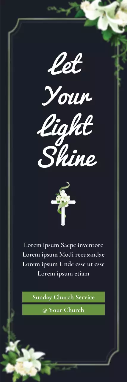 Spanduk Undangan Religius Hitam Elegan