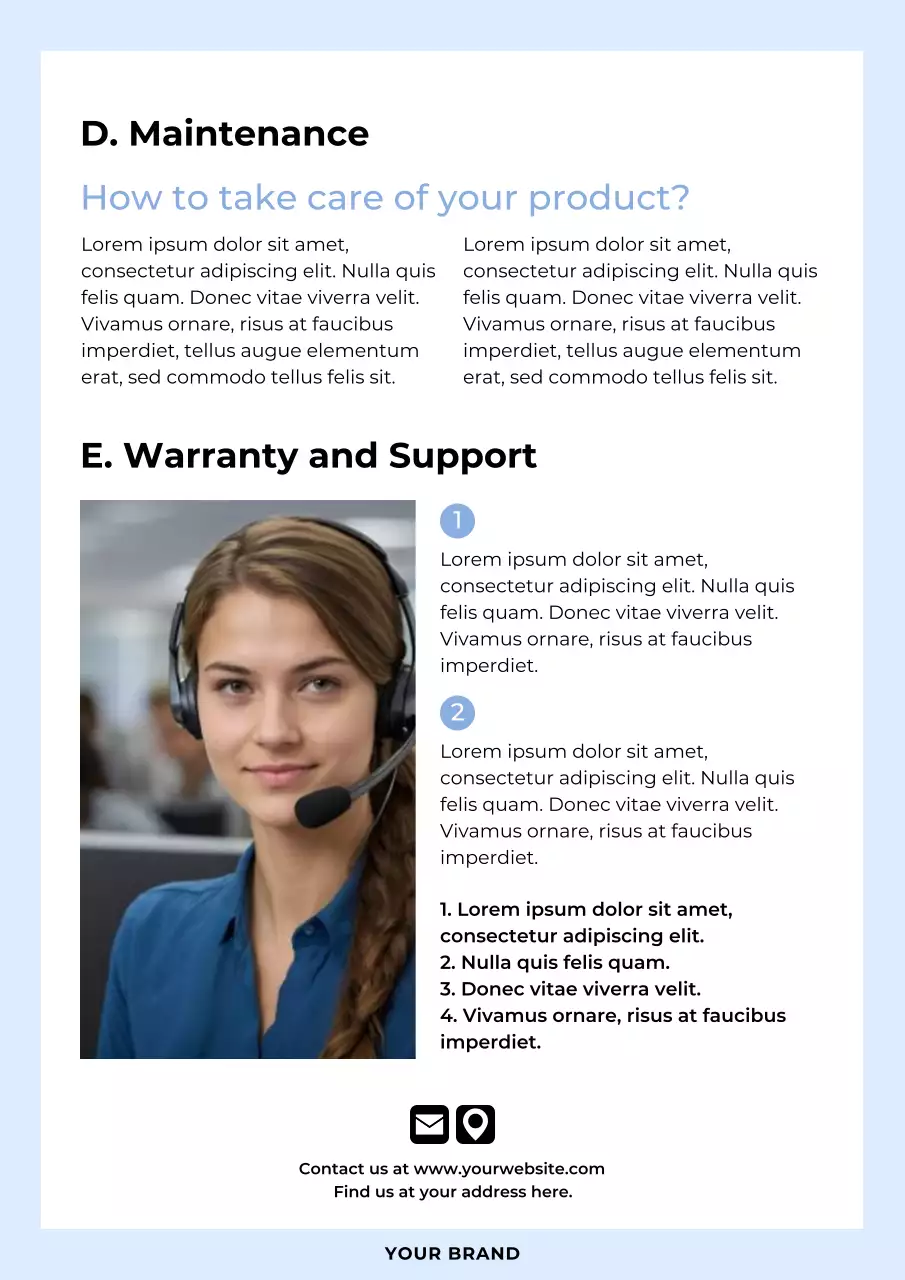 Blue Modern Product Manual Guide