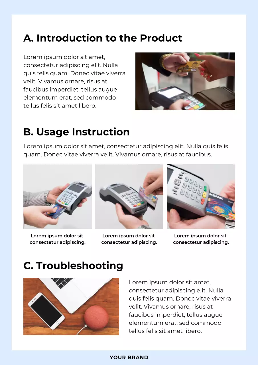 Blue Modern Product Manual Guide