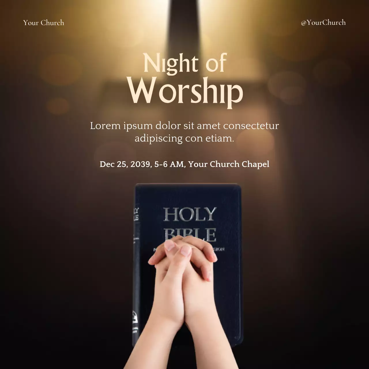 Brown Traditional Church Event Banner