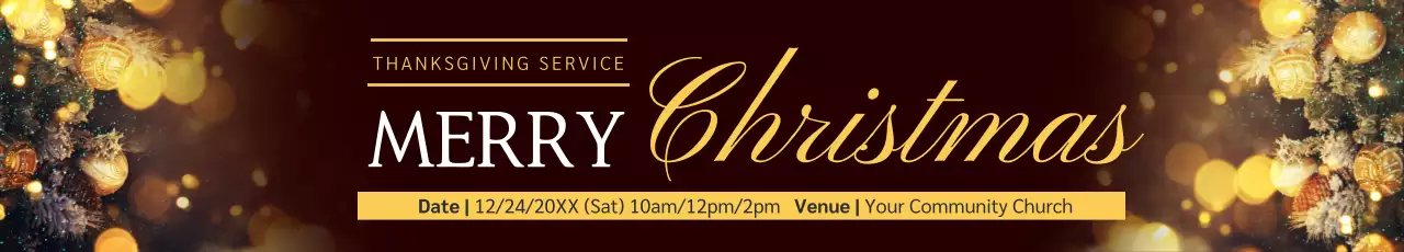 Banner de anúncio de Natal tradicional dourado