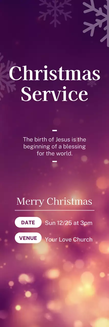 Banner de anúncio de Natal elegante em roxo