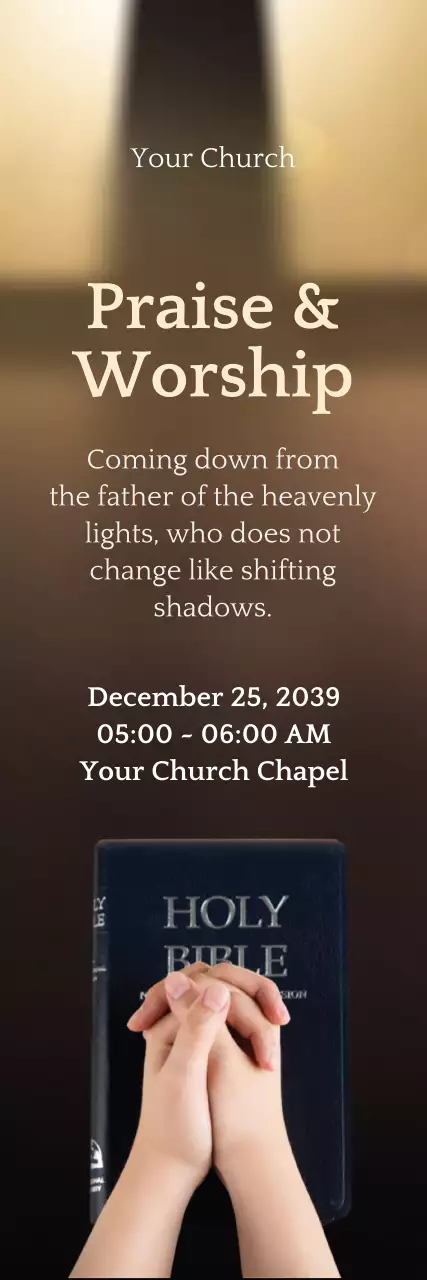 Banner de anúncio de evento de igreja clássico bege