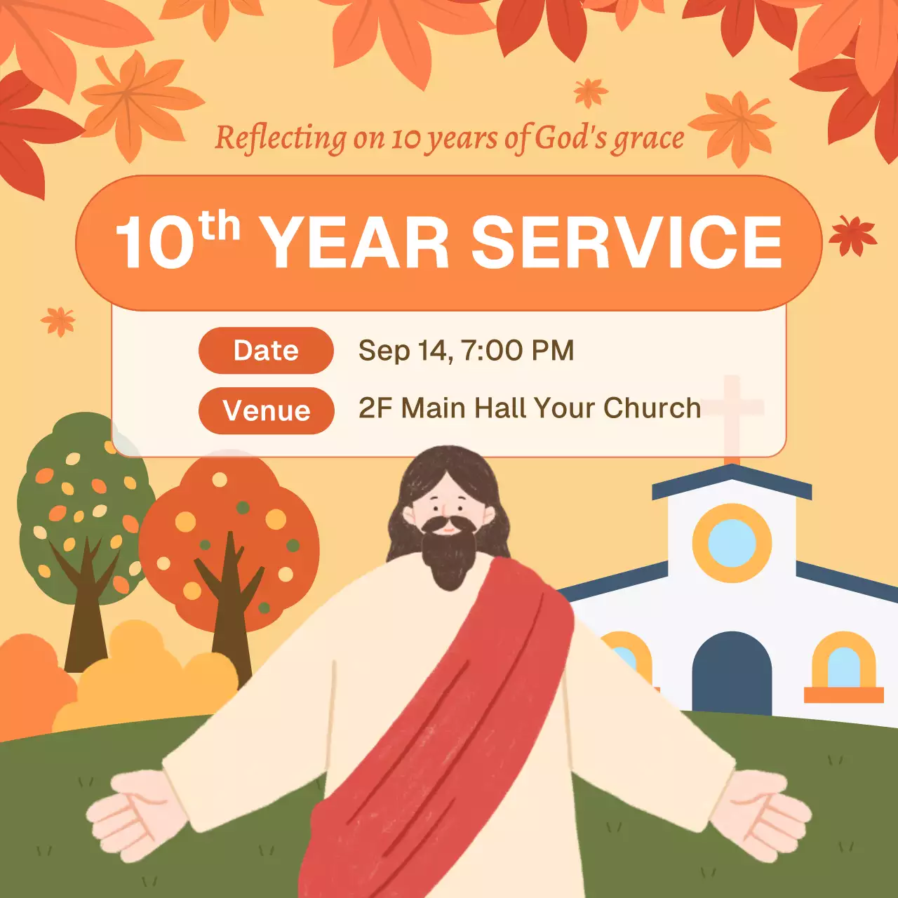 Thông báo sự kiện của Nhà thờ truyền thống Orange trên mạng xã hội