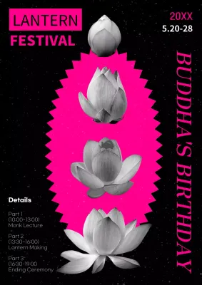 Pink Modern Festival Announcement Poster