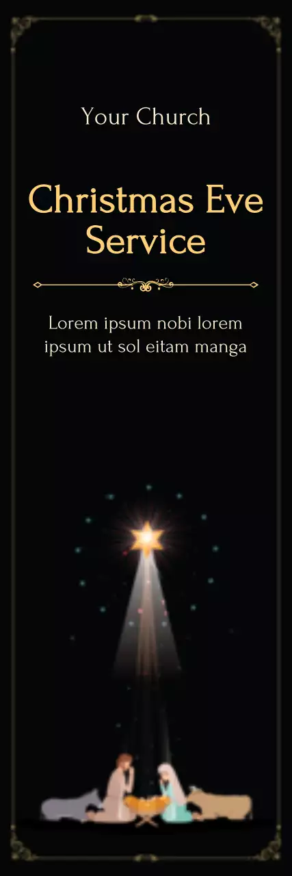 Banner de convite tradicional de Natal preto