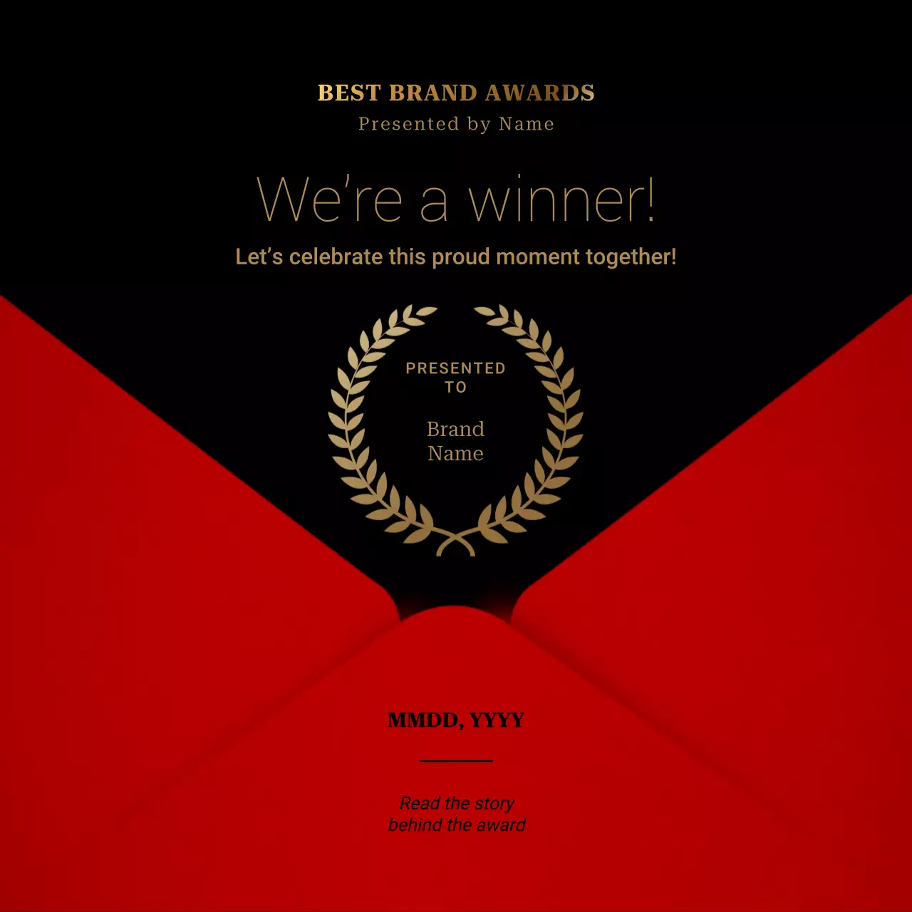 Black and Red Elegant Awards Announcement