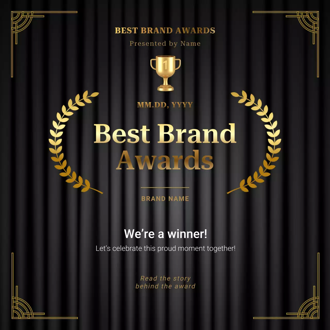 Black and Gold Elegant Awards Announcement