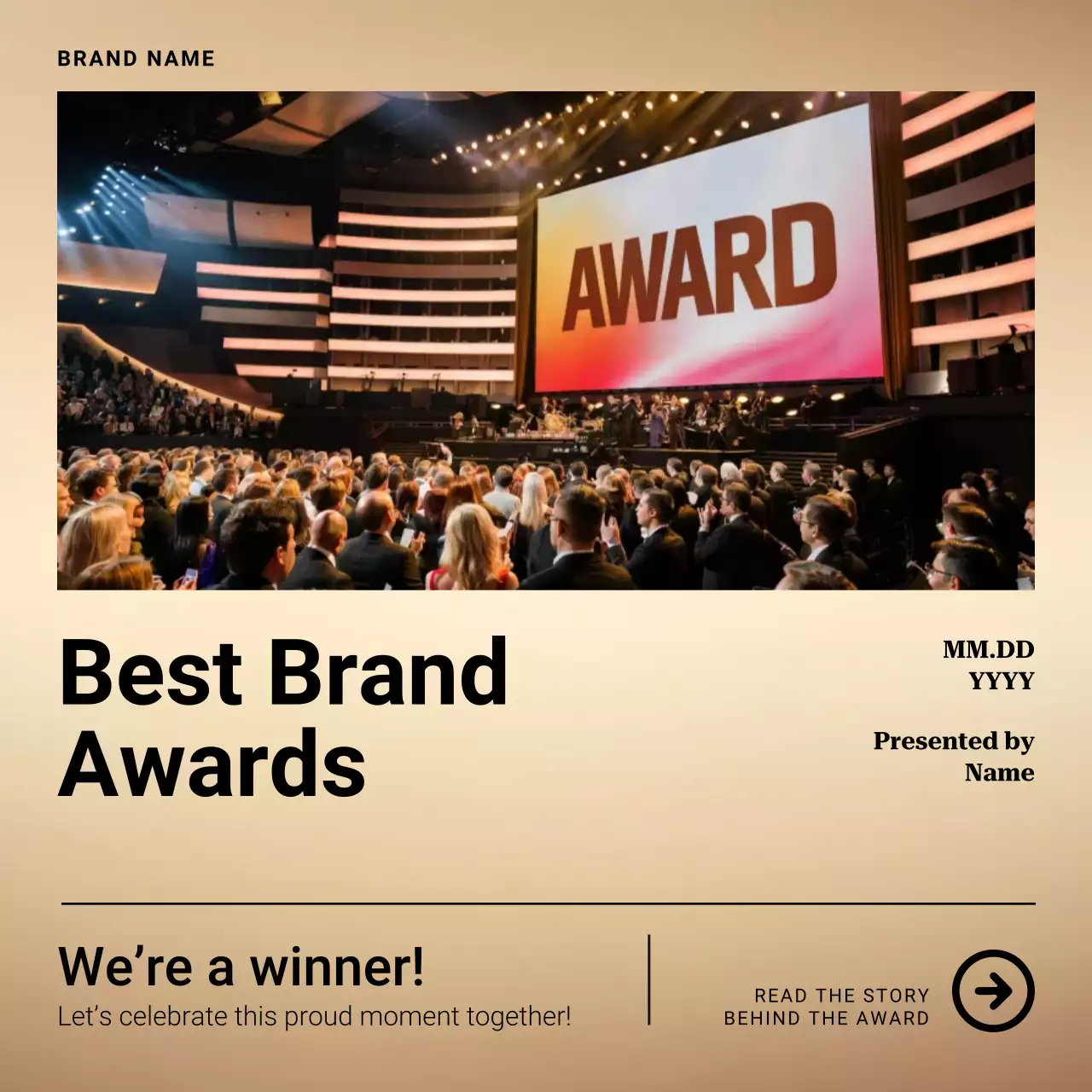 Gold Minimal Awards Announcement