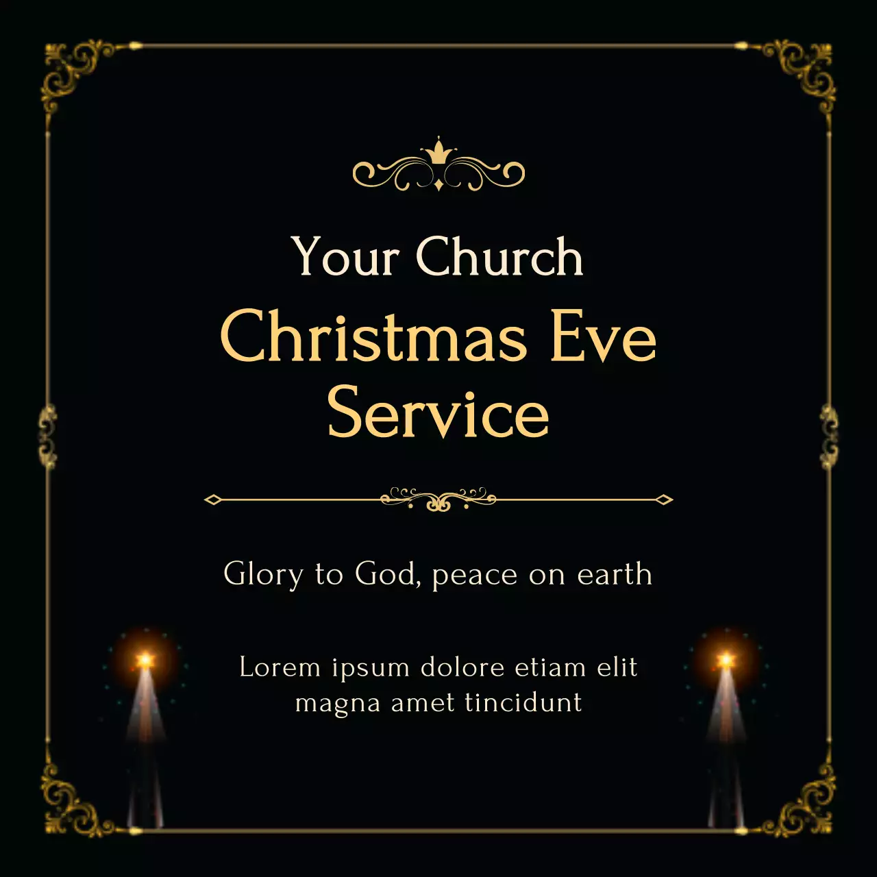 Biểu ngữ mời sự kiện Giáng sinh thanh lịch màu đen