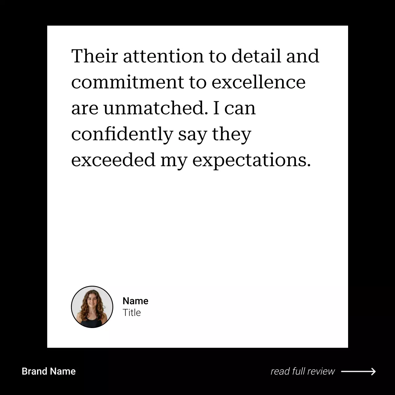 Black Modern Testimonial Post