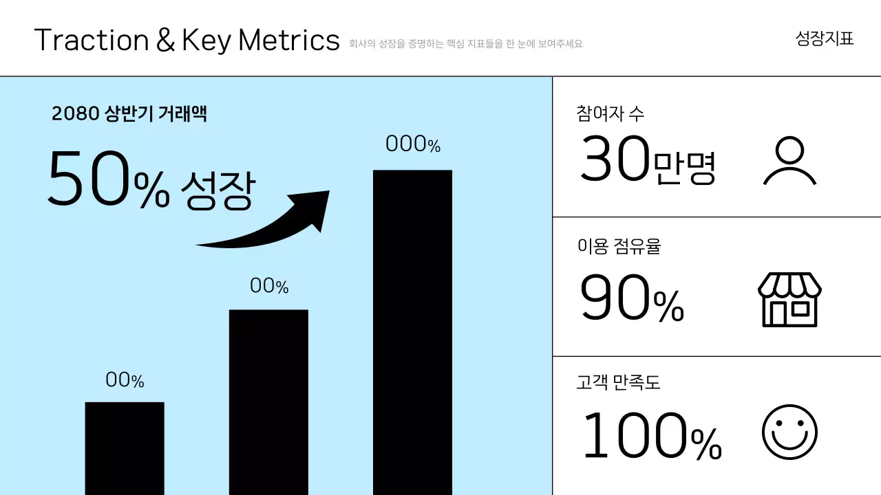 하늘색 깔끔 투자 문서 IR