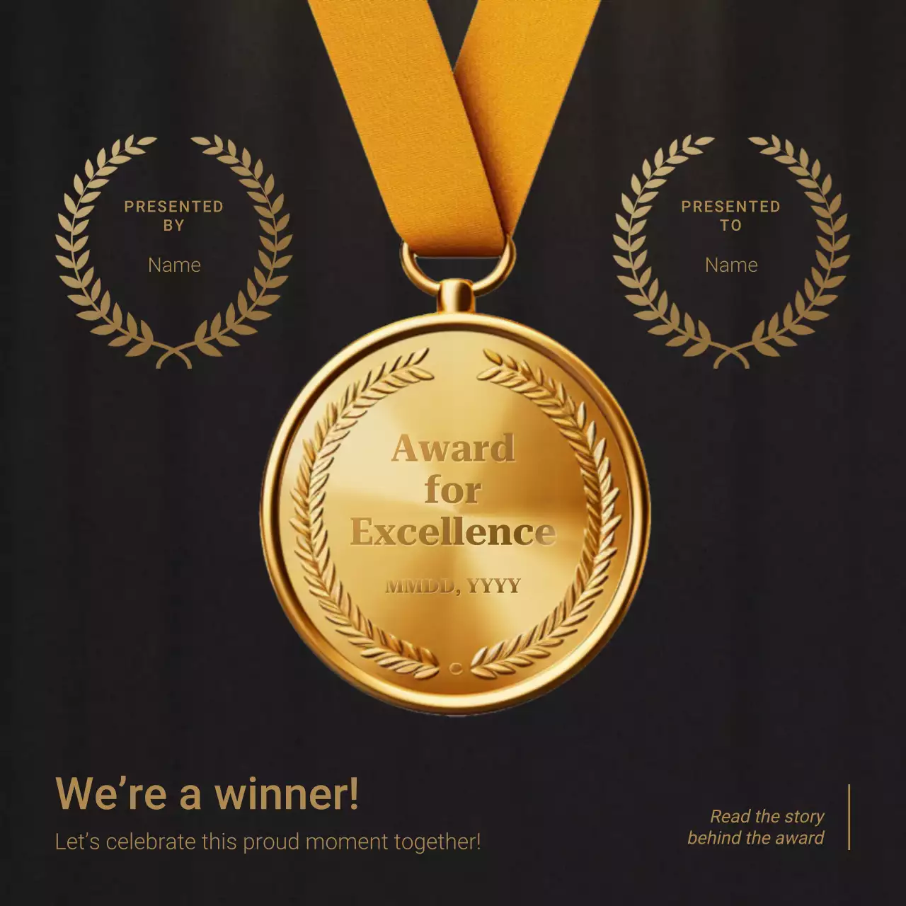 Black and Gold Elegant Awards Announcement