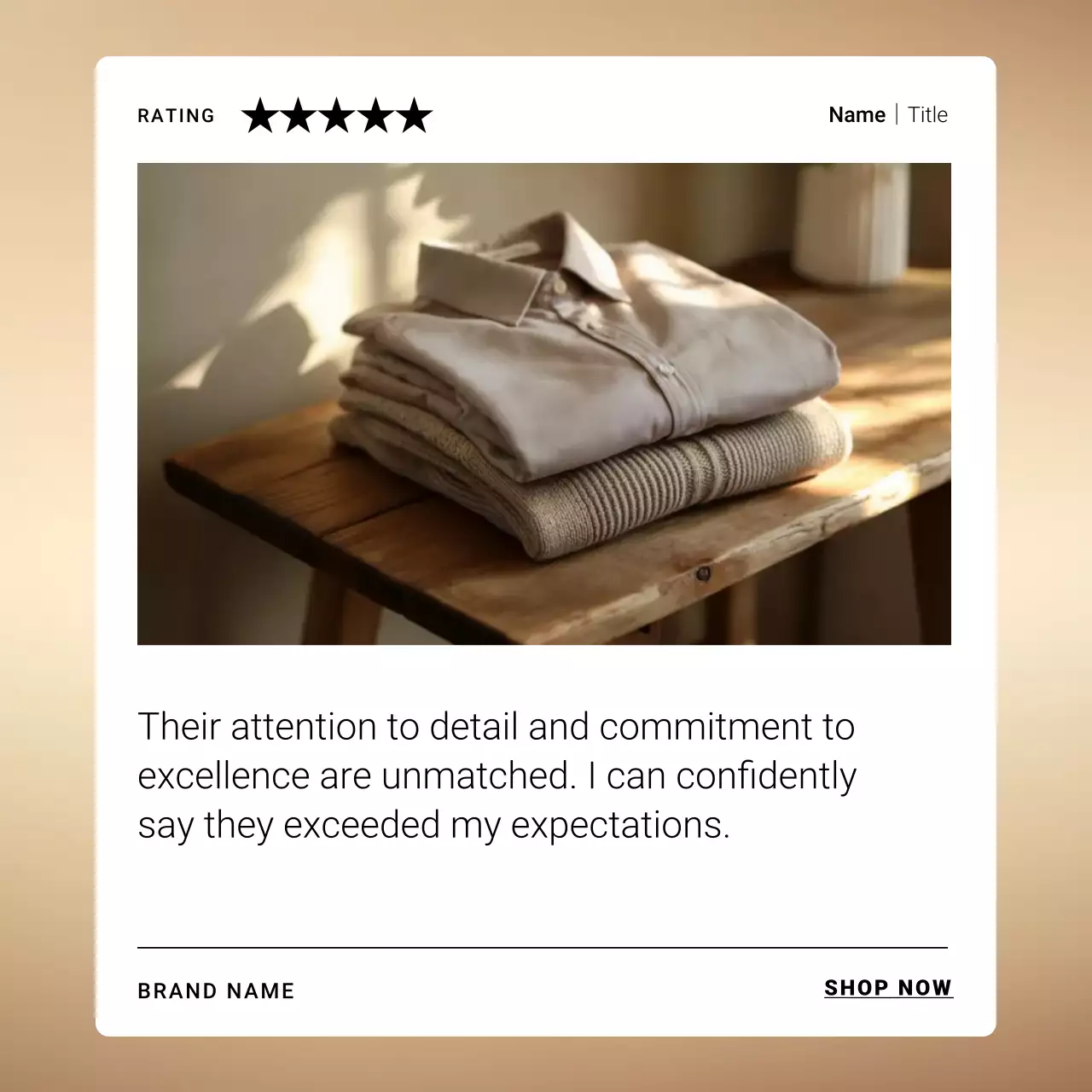 Gold Minimal Testimonial Post