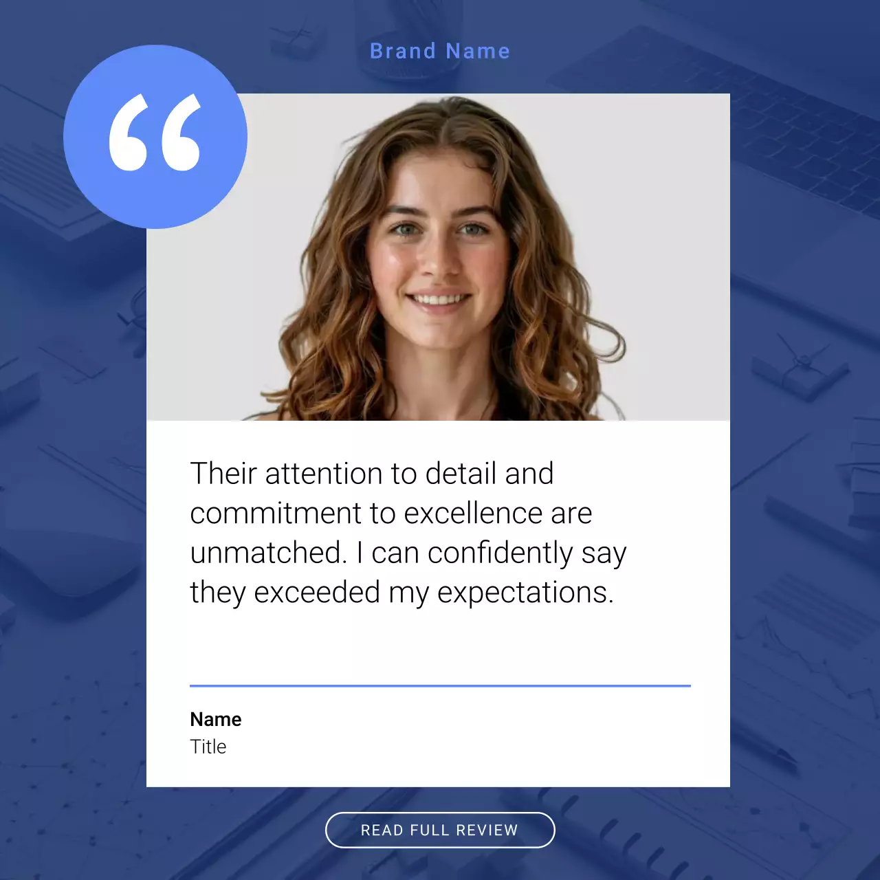 Blue Modern Testimonial Post