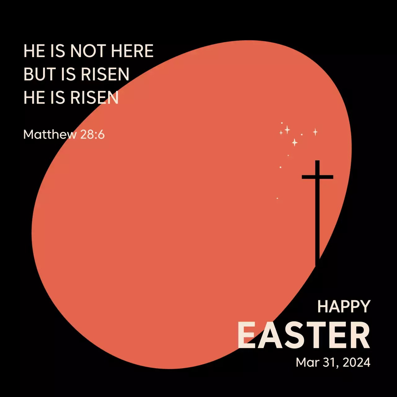 Anúncio de Páscoa minimalista da Coral - Postagem nas redes sociais