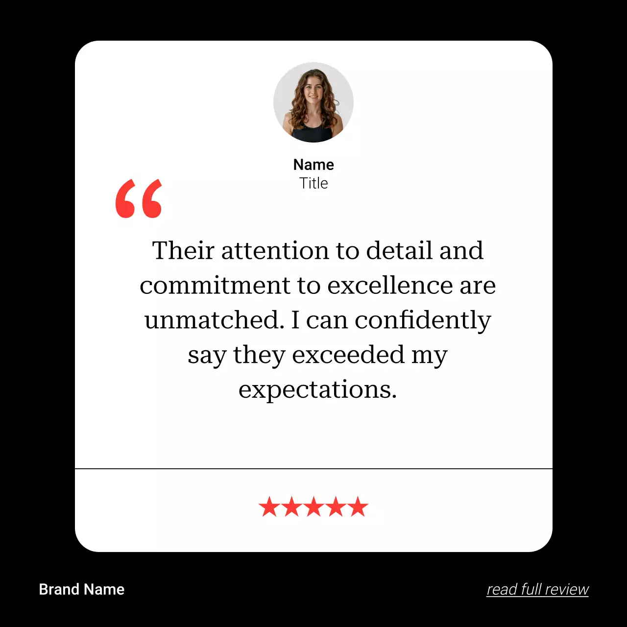 Black Modern Testimonial Post