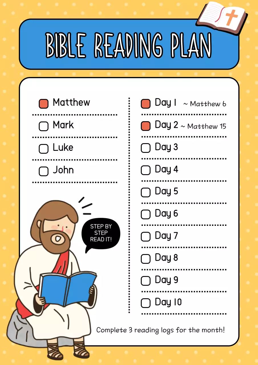 Yellow Simple Bible Planner Poster