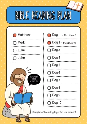 Yellow Simple Bible Planner Poster