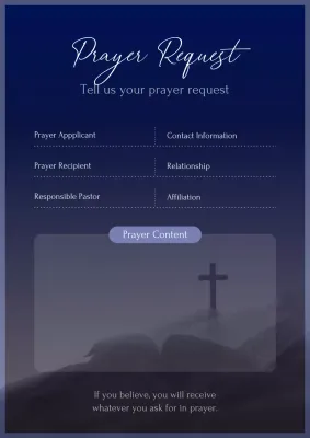 Navy Minimal Prayer Form Poster