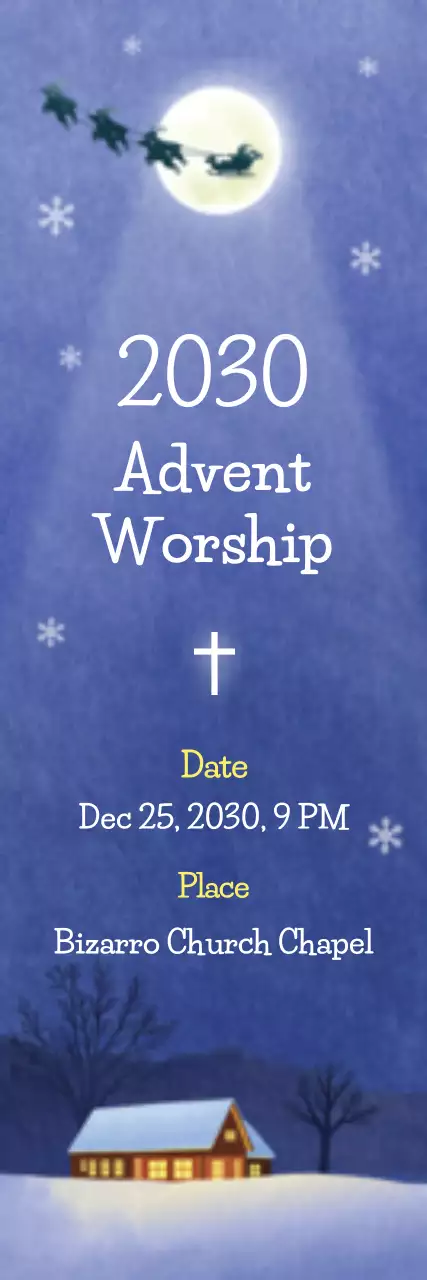 Banner de convite para adoração tradicional azul