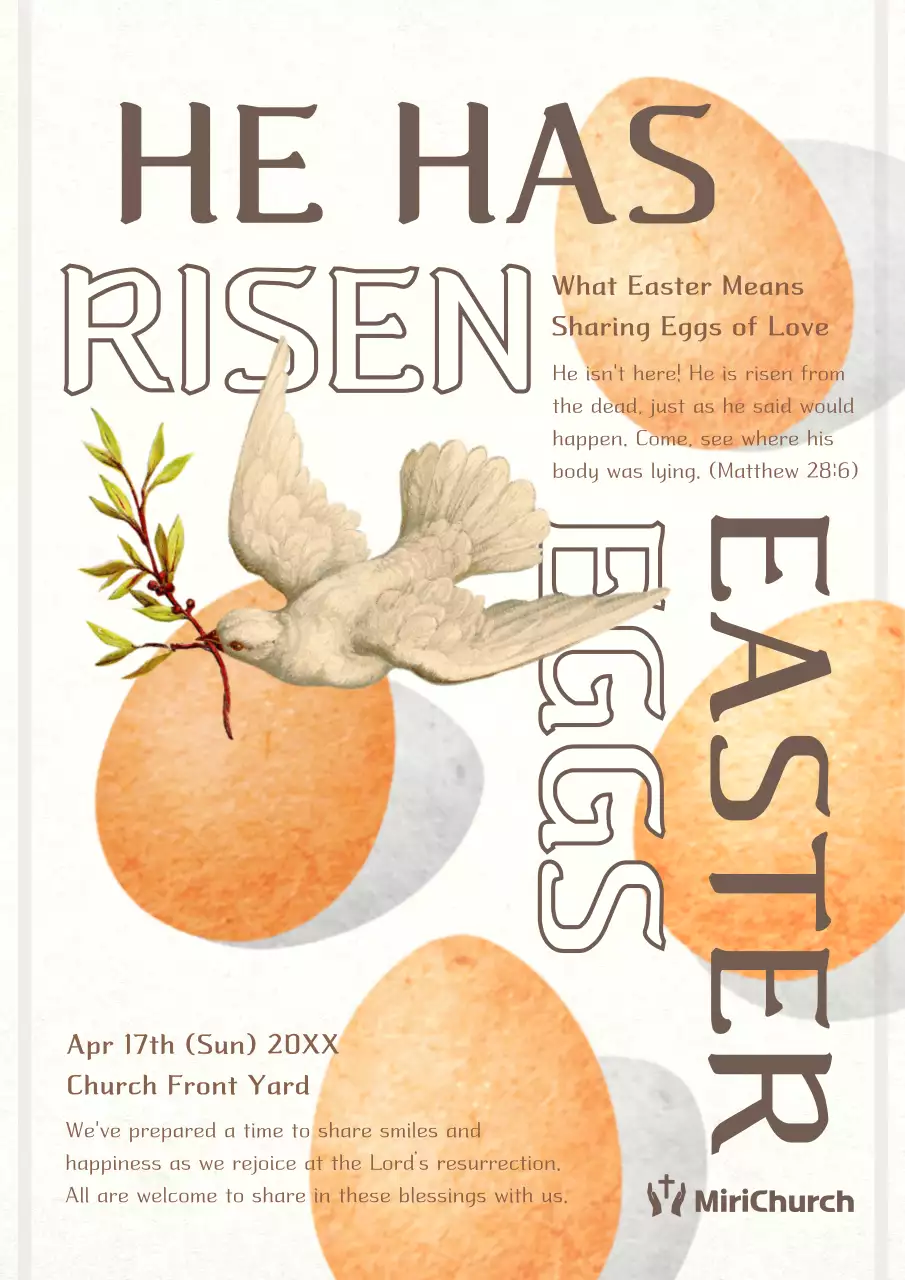 Beige Classic Easter Announcement Poster