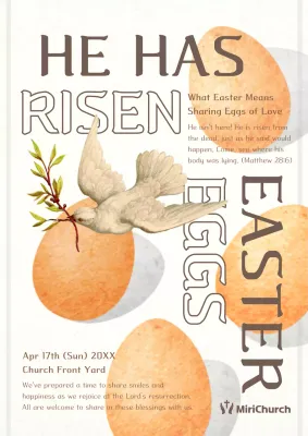 Beige Classic Easter Announcement Poster