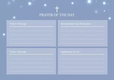 Blue Minimal Prayer Diary Poster