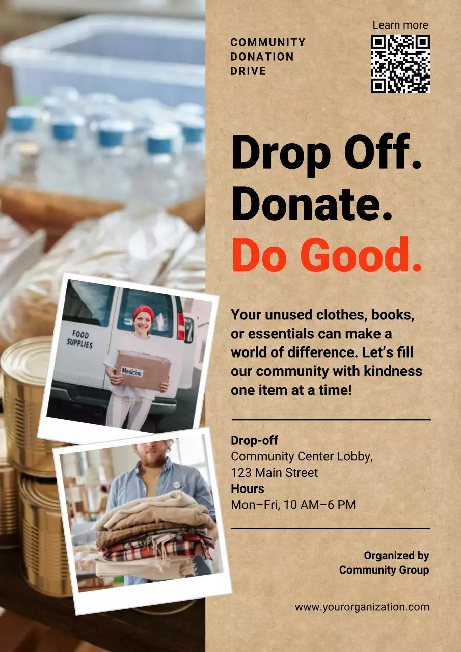 Beige Vintage Donation Announcement