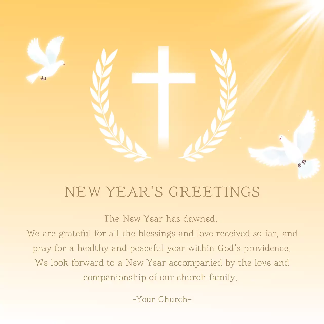 골드 엘레강트 새해인사 카드 소셜 미디어 포스트