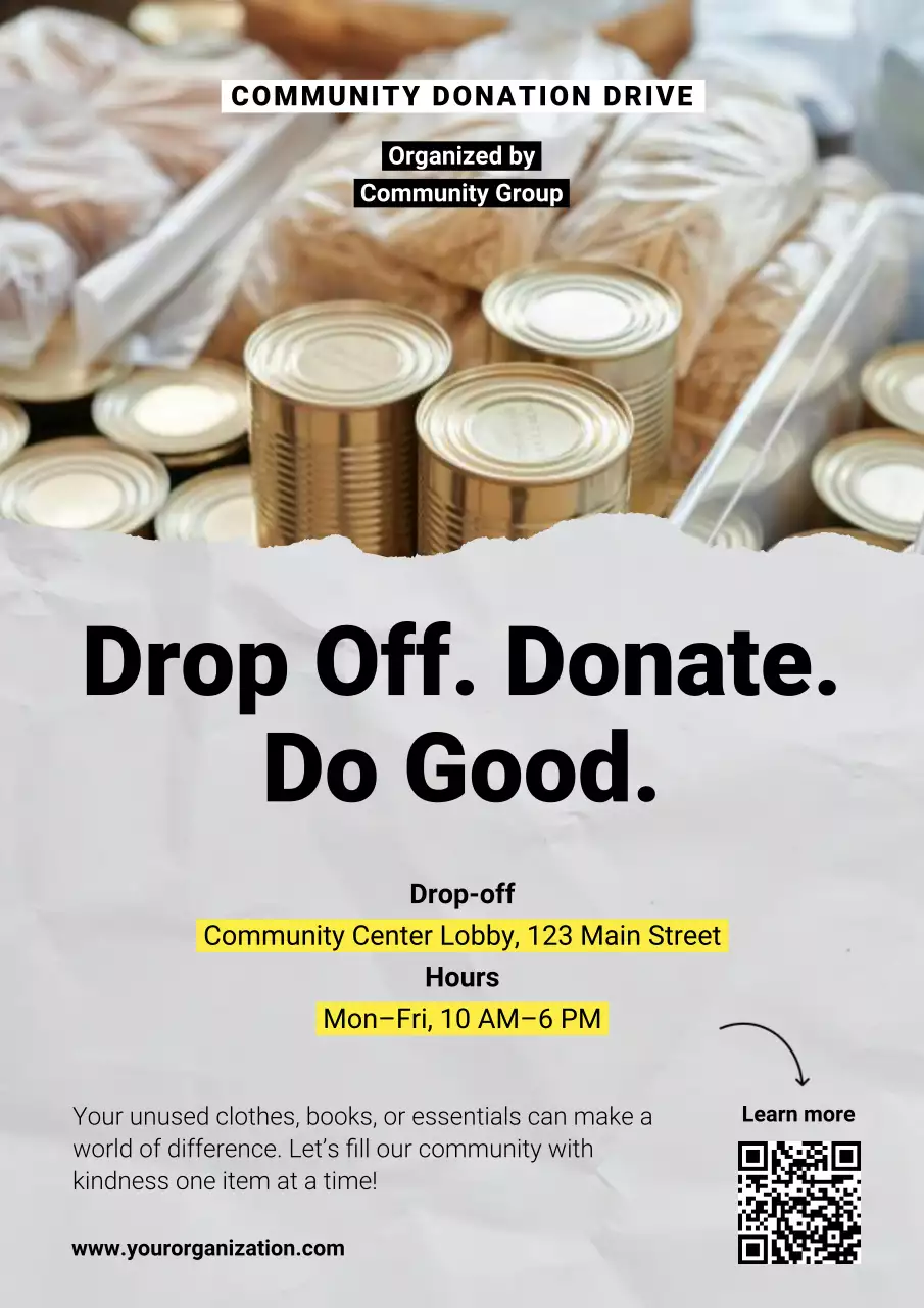 Gray Modern Donation Announcement