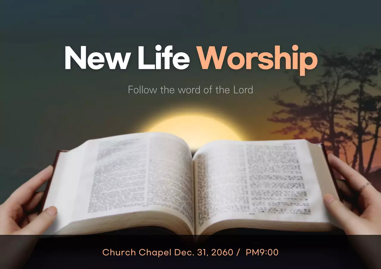 Poster Undangan Ibadah Tradisional Hitam