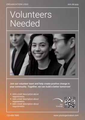 Warm Grey Modern Volunteer Recruitment