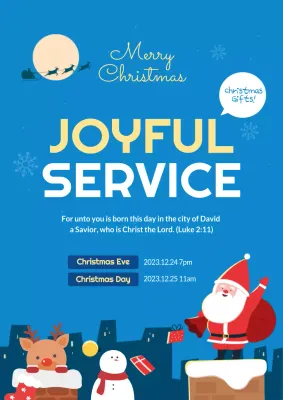 Blue Festive Christmas Announcement Poster