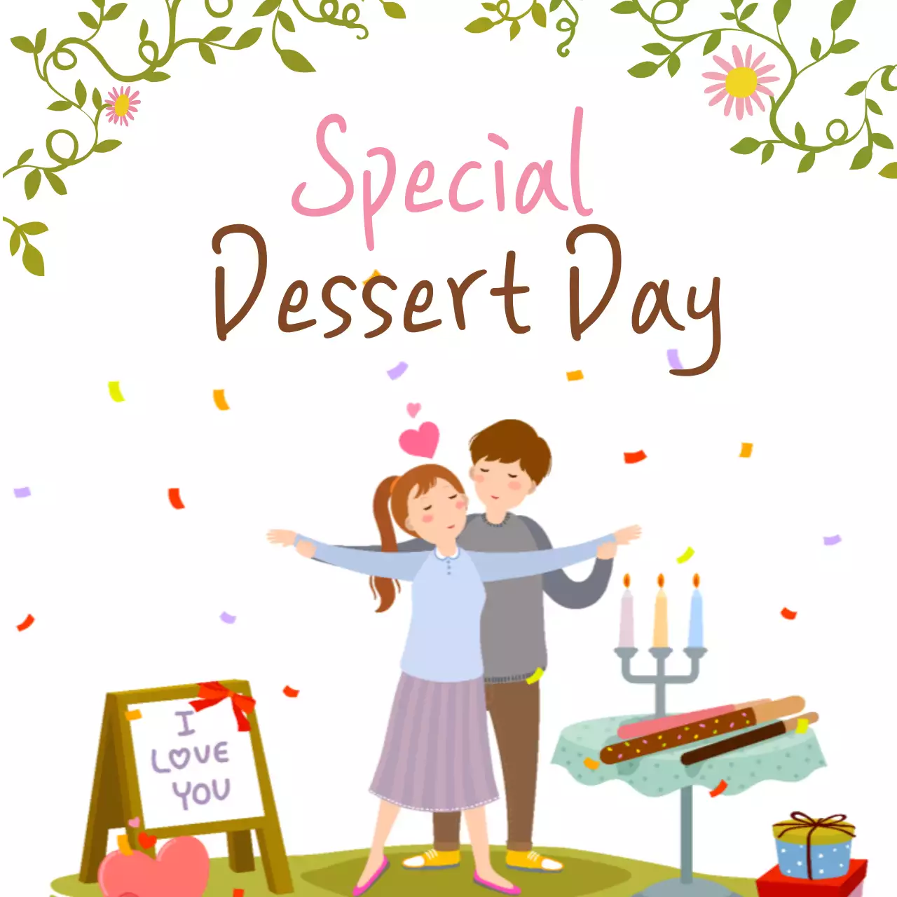 핑크 아기자기한 기념 행사