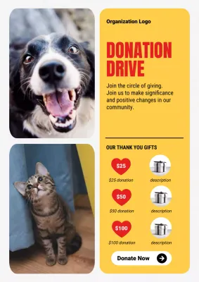 Yellow Modern Donation Drive Campaign