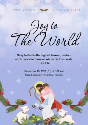 Blue Traditional Christmas Event Announcement Poster