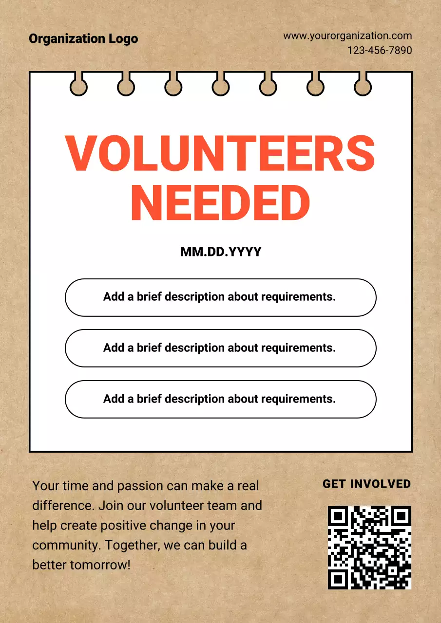 Beige Vintage Volunteer Recruitment