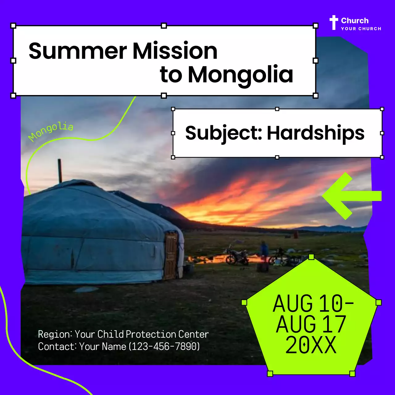 Purple Rustic Mission Promotion Social Media Post