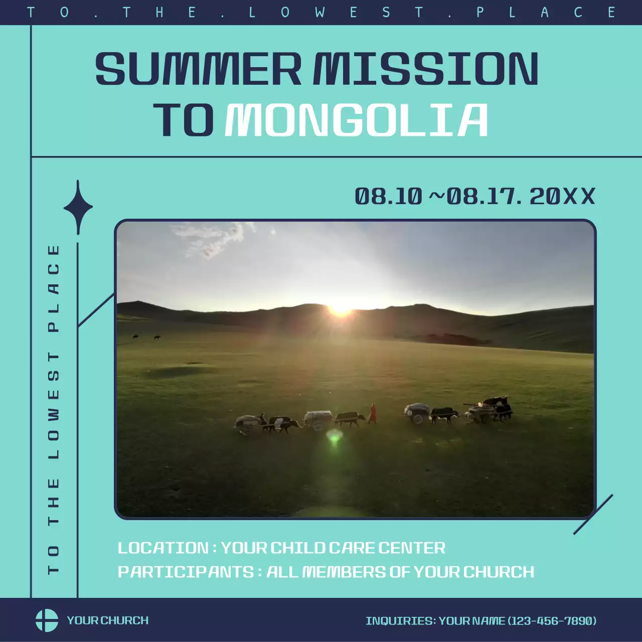 Teal Modern Mission 프로모션 소셜 미디어 게시물