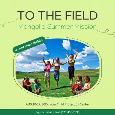 Green Simple Mission Announcement Social Media Post