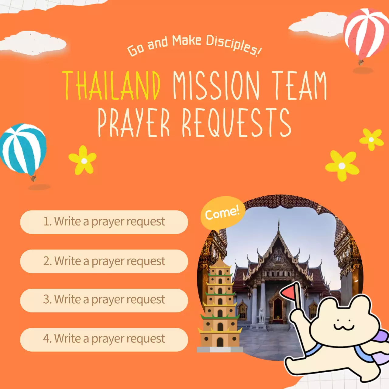 오렌지 플레이풀 미션 공지 소셜 미디어 게시물