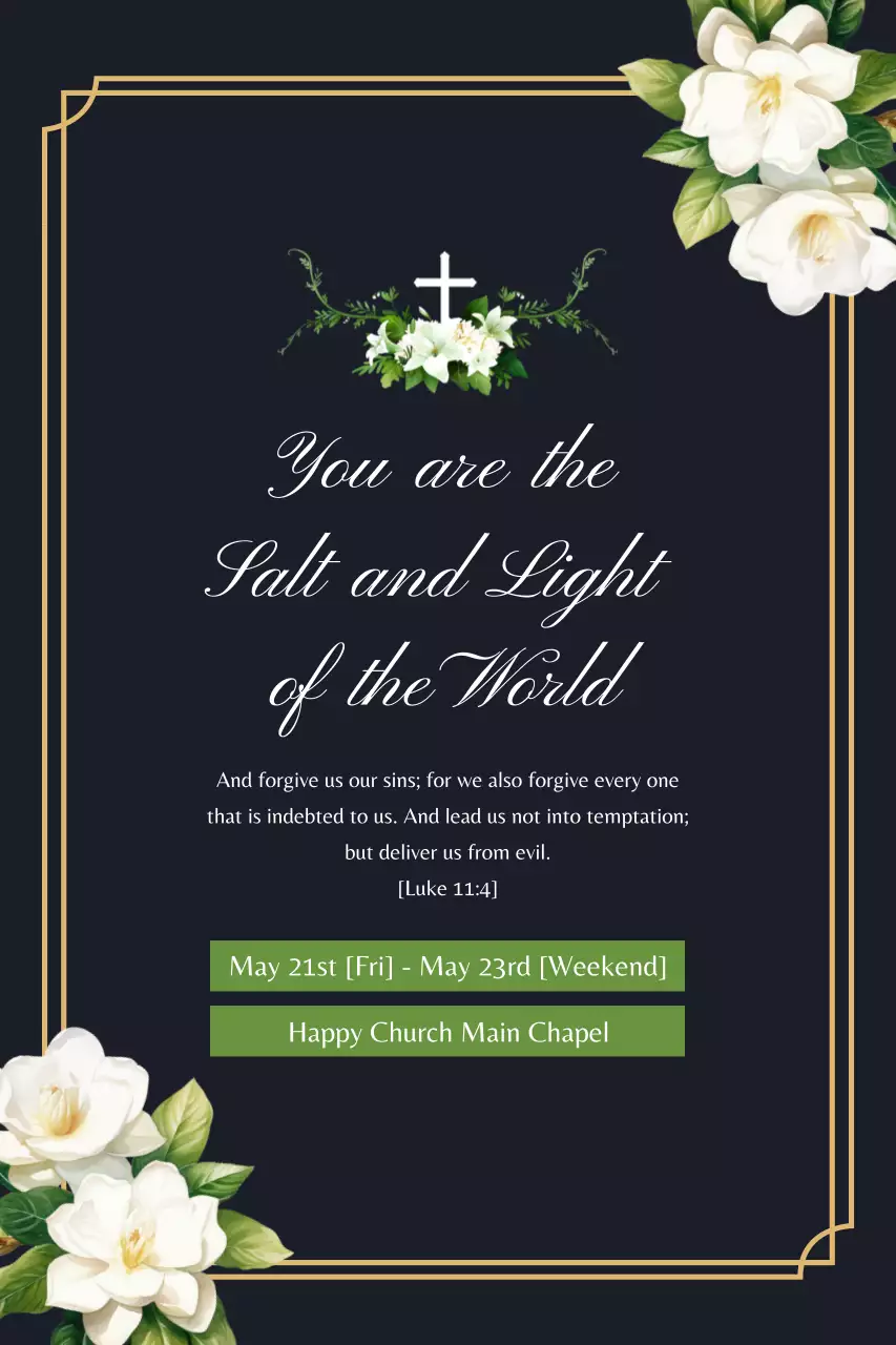 Black Elegant Church Announcement Poster