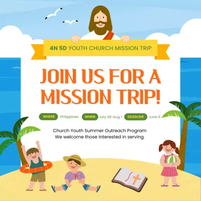 Orange Simple Church Recruitment Advertisement Social Media Post