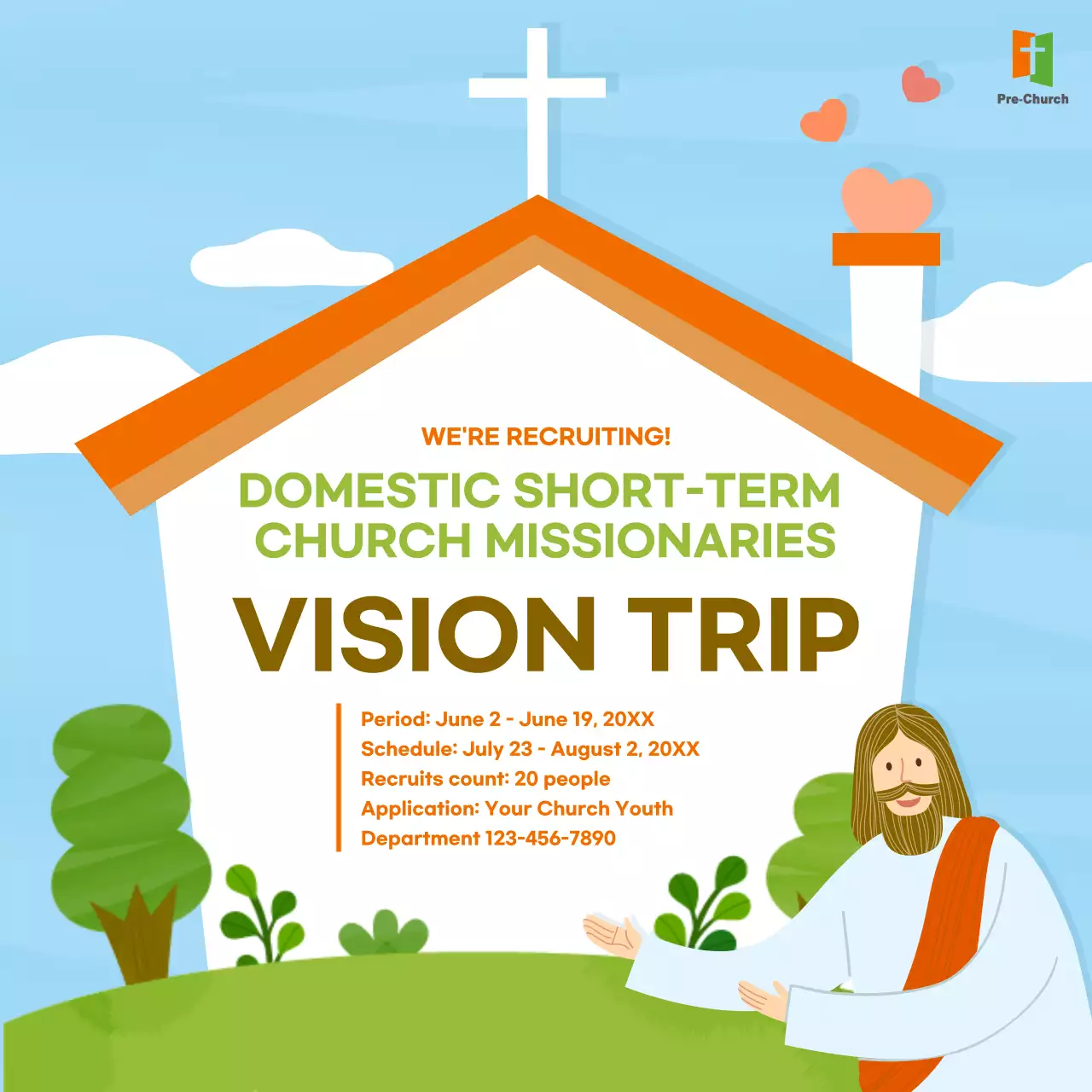 Blue Minimal Missionary Promotion Social Media Post