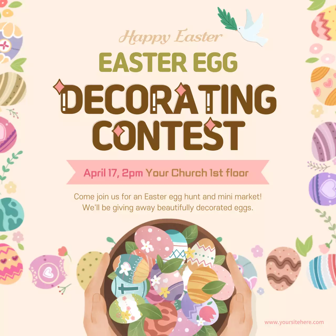 Beige Retro Easter Event Social Media Post