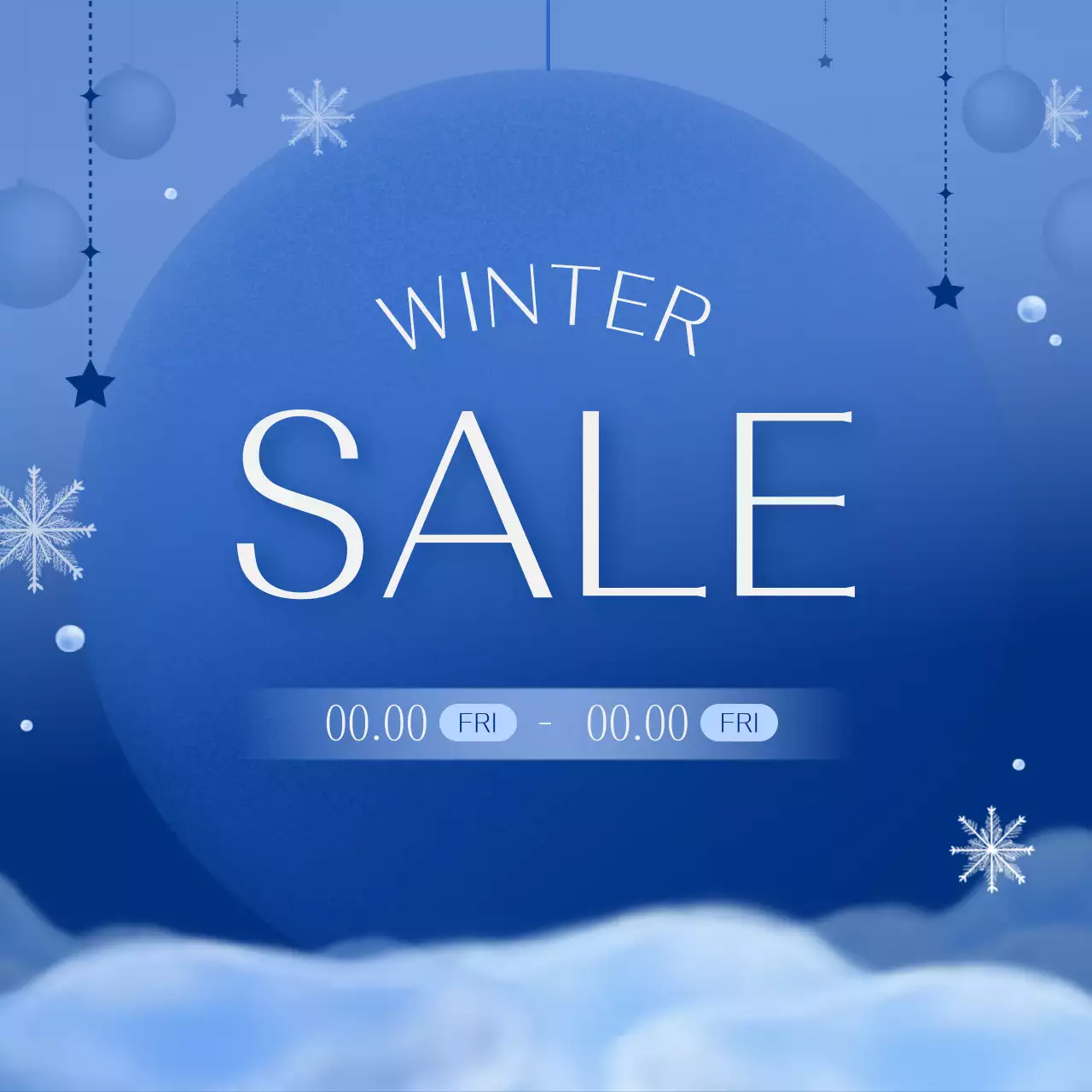 青 シンプル セール ポスター