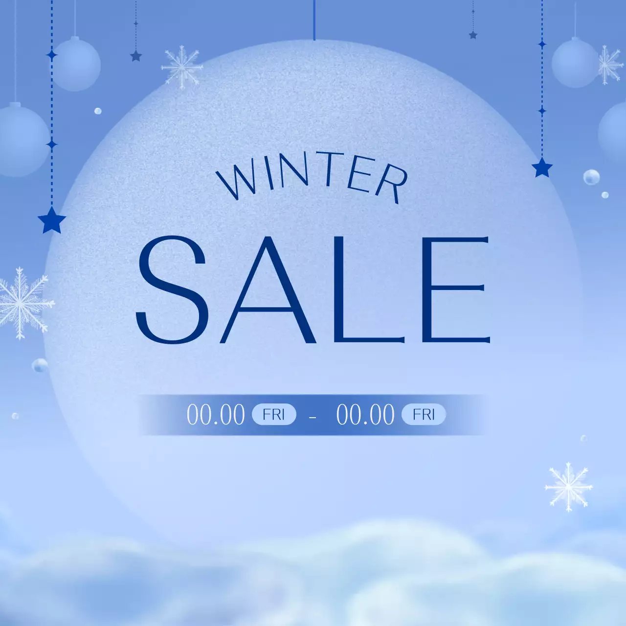 青 シンプル セール ポスター