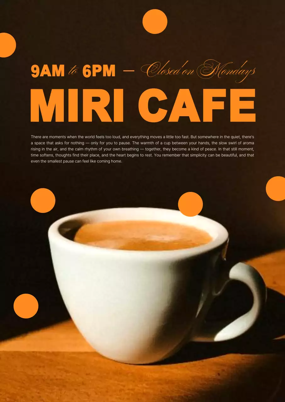 주황 모던 카페 광고